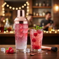 Ensemble de shaker à cocktails, boîte cadeau de barware florale avec verre à whisky, pilon et cuillère à mélanger par Magic Helper