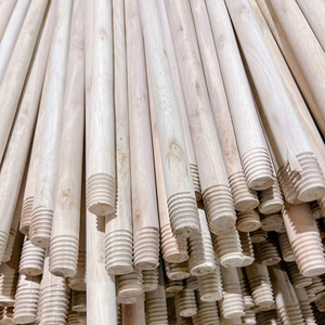 Prix usine vietnamien poignées de balai en bois d'eucalyptus fil personnalisé et Offre Spéciale à tête bombée - Product Image 1