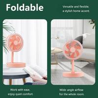 Ventilateur de table USB portable, pliable, rechargeable, ventilateur de refroidissement à 3 vitesses, mini ventilateur de bureau avec lumière