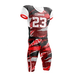 ชุดเสื้อฟุตบอลอเมริกันแบบสั่งทำราคาขายส่ง ออกแบบได้ตามต้องการ ราคาดีที่สุด คุณภาพสูง ผ้าโพลีเอสเตอร์ 100% กางเกงขาสั้น รับผลิตแบบ OEM - Product Image 1