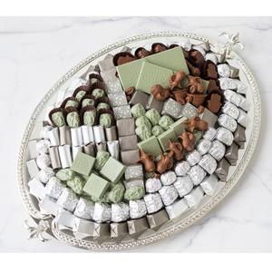 Plateau de service en chocolat plaqué argent au design attrayant Présentoir à dessert en plateau à chocolat en métal de la meilleure qualité pour une occasion spéciale - Product Image 1