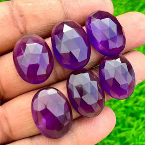 Venta al por mayor de piedras preciosas de cuarzo amatista natural, cabujones de corte de Rosa facetados de alta calidad, tamaños sueltos ovalados, 3x5mm, 15x20mm, planos - Product Image 1