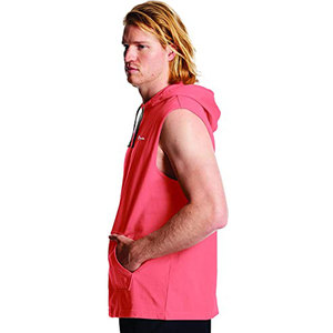 Wholesale Men's <b>Sleeveless</b> Gym Pullover <b>Hoodie</b> 100% Cotton French Terry Custom Embroidered Logo OEM - Product Image 3