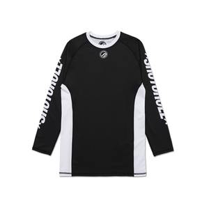 Logotipo personalizado impreso transpirable duradero manga larga MMA Rashguard poliéster/nailon sublimación compresión logotipo frontal ropa deportiva - Product Image 1