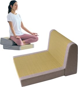 <b>Foldable</b> Igusa Tatami Floor <b>Chair</b> Zen Meditation Cushion Seat Adjustable Modern Design Dual Purpose Eco Friendly Handmade Fabric - Product Image 1