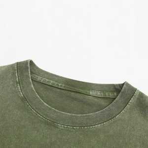 เสื้อยืดคอกลมแขนสั้นสีดำล้วนสำหรับผู้ชายเสื้อยืดทรงหลวมลำลองสีพื้น - Product Image 4