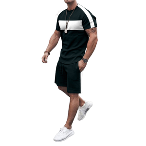 Conjuntos de camiseta y pantalones cortos transpirables con logotipo personalizado Camiseta 2025 Conjunto de pantalones cortos para correr para hombre Verano Poliéster Impresión digital - Product Image 3