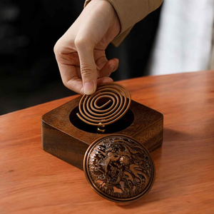 Brûleur d'encens en bois de santal écologique artisanal, forme carrée, pour la maison, Bakhoor, outil de table, base solide, utilisation au bureau en Inde - Product Image 2