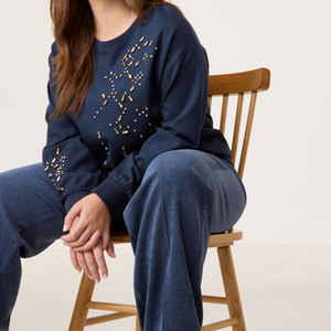 Sweat-shirt avec strass pour femmes avec un nouveau design pour le streetwear élégant Sweat-shirt respirant pour femmes avec strass - Product Image 6