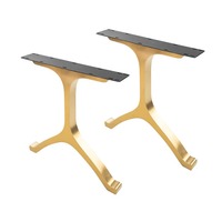 Pieds de table en métal de base en acier inoxydable au design Z moderne, finition polie, installation facile pour utilisation en extérieur ou dans un salon.