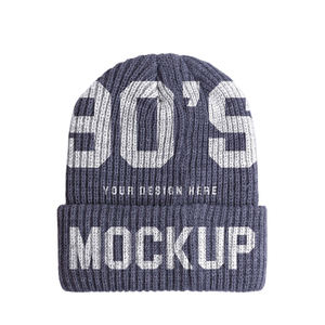 Gorros de Jacquard con parche de cuero bordado, ropa informal acanalada de punto cálido para invierno, gorros de estilo callejero Vintage - Product Image 5