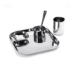 Juego de cena de acero inoxidable martillado artesanías personalizadas comedor de alta calidad juego de cena reutilizable de 5 piezas - Product Image 6