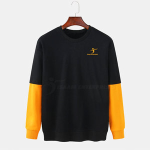 Sweatshirts pulls 100% coton pour hommes vêtements d'hiver grande taille avec motif solide de conception de contraste de couleur - Product Image 1