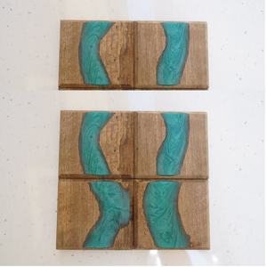 Wood Resin Inlay Coasters Artisanal Epoxy Drink Coaster for Stylish Living <b>Table</b> <b>Decoration</b> & <b>Accessories</b> Mats & Pad - Product Image 1