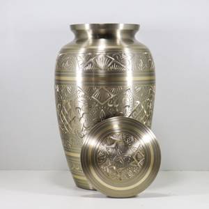 Elegant Cremation Urn with Floral Design Decorative and Functional <b>Memorial</b> <b>Keepsake</b> for Human Ashes - Product Image 1
