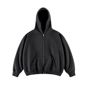 Sweat-shirts à capuche surdimensionnés personnalisés pour hommes, unisexe, 100% coton, polaire, poche, taille plus, sweat-shirts à capuche à fermeture éclair pour hommes, épaules tombantes - Product Image 6