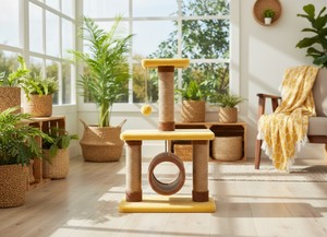 Amistar 'Chocolate Dessert' Premium High Quality 3-<b>Level</b> Eco-Friendly Cat Tree with 95cm Height for Cats Kittens All Breeds Ages - Product Image 2