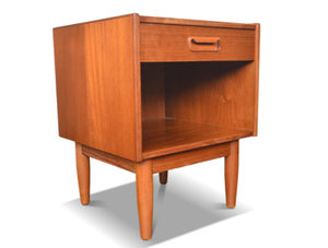 Midcentury Modern <b>Walnut</b> Wood Nightstand with <b>Drawer</b> and Open Shelf for Bedroom Home Furniture - Product Image 4