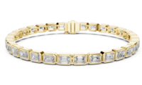 Bracelet en or blanc 18 carats avec diamants taille émeraude 6.5 VS1 Clarity HPHT Certified Luxury Jewelry for Women