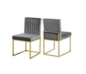 เก้าอี้เหล็กแป้งกำมะหยี่สีน้ำตาลด้านบนดีไซน์เรียบง่ายใหม่สำหรับบ้านเก้าอี้สำเร็จรูป - Product Image 3