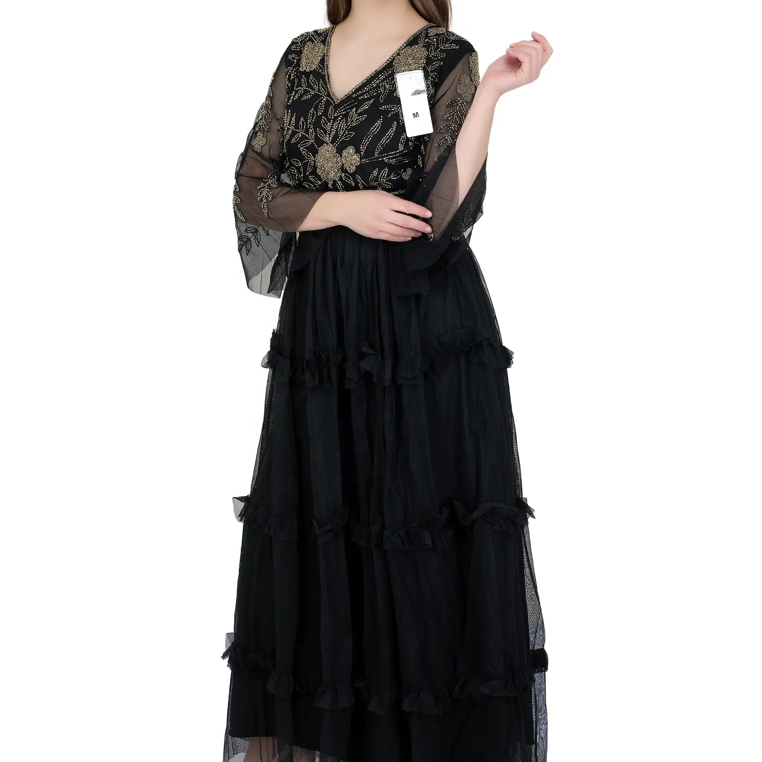 Ladies Sexy Casual Long Flare Sleeve Dress Women Clothes Hot Night Club Wear Girl Dresses Fancy Lady Fitted and Flare Long Maxi