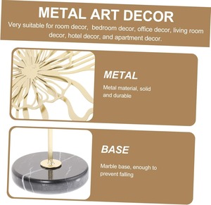 Présentoir à fleurs finition dorée Belle sculpture de table décorative pour la maison, le bureau, le salon, l'événement, l'affichage des cadeaux. - Product Image 6