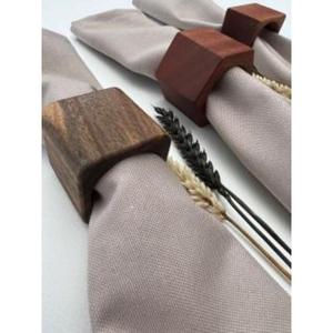 Compra en línea juego de servilleteros de madera hechos a mano para decoración de mesa de comedor de cocina estilo granja rústica - Product Image 4