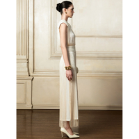 Top vente robe d'été femmes lierre robe midi sans manches tissu de haute qualité femmes vêtements de luxe étiquetage privé marque de luxe