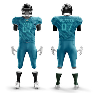 Ensemble de maillots de football américain personnalisés 100% polyester respirant antibactérien anti-UV à séchage rapide transfert de chaleur imprimé - Product Image 6