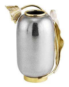 Vase à fleurs de luxe TQC, design texturé, en aluminium, finition bicolore, très vendu, décoration de table de luxe pour salon et chambre. - Product Image 1