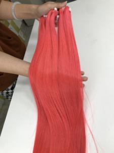 Cierre y paquetes de cabello de trama de color rojo Extensiones de cabello humano vietnamita crudo Paquetes de encaje recto a granel Sin productos químicos aplicados - Product Image 6