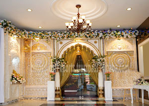 Musulmán Sangeet noche Mehrab vela paredes elegante lujo indio boda escenario telón de fondo tamaño personalizable ligero fibra de vidrio - Product Image 3