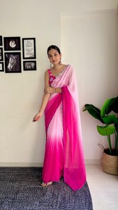 <b>Designer</b> High-quality Georgette Silk Saree Fancy Arco Border Work Modern Designs 5.50 Meter Length for Wedding Party Wear for - Product Image 4