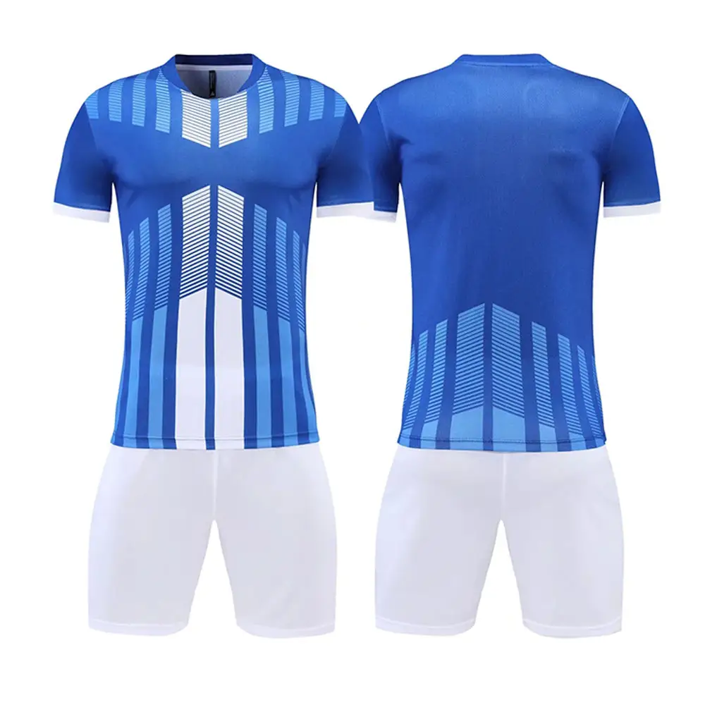 2024 atacado de alta qualidade conjunto de uniformes de futebol de sublimação personalizados mangas curtas uniformes esportivos personalizados