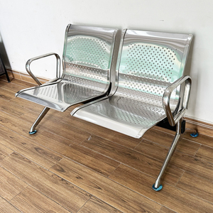 Silla de Espera de Estilo Industrial de Acero Inoxidable para 2 Personas, para Centro Comercial, Escuela, Oficina, Banco - Product Image 5
