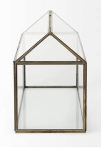 Terrarium en métal fait à la main avec verre fini or, finition naturelle d'aspect moderne de haute qualité pour la décoration d'hôtel à la maison - Product Image 2