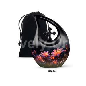 โกศบรรจุอัฐิรูปหยดน้ำลายดอกไม้ ดีไซน์เฉพาะตัว สำหรับผู้ใหญ่ พร้อมถุงกำมะหยี่ฟรี - Product Image 2