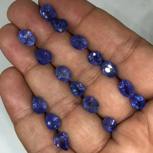 Lote de Gemas de Tanzanita Natural Suelta Exquisita de Mehrajudin Gems, Azul en Corte Esmeralda Ovalado y Pera, con Certificación de Terceros para Joyería - Product Image 1
