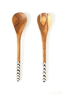 Cuillère de service la plus vendue Manche en bois d'acacia et en résine Accessoires de cuisine en bois 2024 Cuillère de service et cuillère de service et spatule - Product Image 2