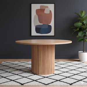 Ensemble de table à manger ronde en bois massif moderne personnalisable pour la maison et les restaurants, finition naturelle, meubles de salle à manger, emballage - Product Image 3