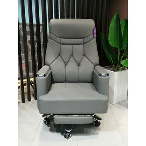 HOGVP159 Executive Chair with <b>Footrest</b> Premium PU Leather and Genuine Leather Revolving and <b>Adjustable</b> Height for Workshops - Product Image 6