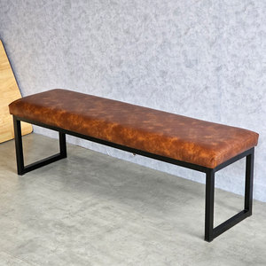 Women's Upholstered <b>Bench</b> with PU <b>Cushion</b> 140x40x45cm Iron Frame GBD024 - Product Image 2