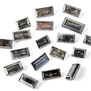 Diamants en vrac de forme baguette pour la fabrication de bijoux, excellente et bonne taille, certifiés par l'IGI, pour la création de motifs sel et poivre - Product Image 2