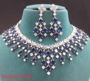 Conjunto de collar de piedra AD de lujo con pendientes para mujer, ideal para fiestas, bodas, festivales, moda nupcial y tradicional - Product Image 3