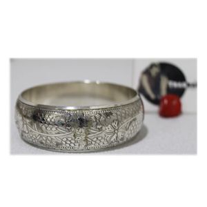 New Fashion <b>Silver</b> Color Brass <b>Bangle</b> <b>for</b> <b>Women</b> Floral Design Traditional Bracelets & <b>Bangles</b> - Product Image 1