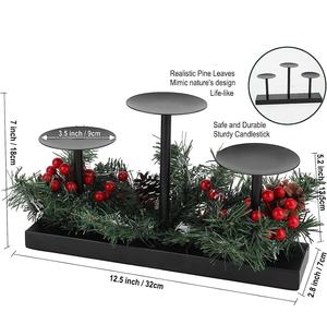 เชิงเทียนสำหรับตกแต่งโต๊ะวางเทียนแบบ3หัวสีดำดีไซน์ใหม่2025 - Product Image 2