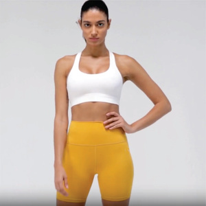 Ceinture élastique libre True Fit High Rise Mid Thigh Length 74% Nylon & 26% Spandex Yellow Core Agile Shorts Respirant - Product Image 6