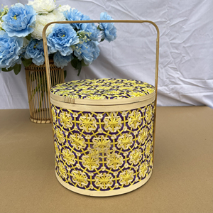 Multi-Function Handle Two-Tier Storage Basket Home Decoration <b>Bamboo</b> Material - Product Image 4