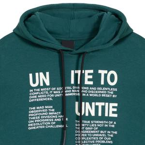 High Quality Men Women Dark Green <b>Thick</b> <b>Fleece</b> Custom Graphic Printed Cotton/Polyester Breathable Eco-Friendly Pullover Hoodies - Product Image 2