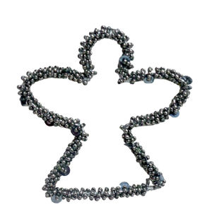 Decoración del hogar y de Navidad Artesanías hechas a mano Hierro/Cuentas Colgante Corazón Decoración colgante de pared Niquelado - Product Image 3